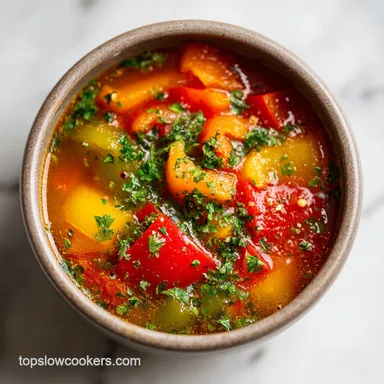 Slow Cooker Stuffed Pepper Soup for 8 Servings