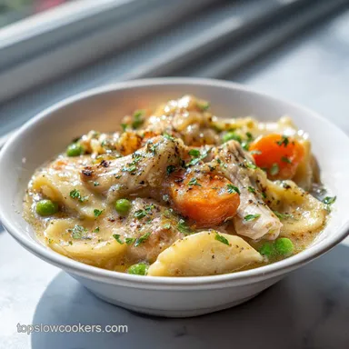 Slow Cooker Chicken Pot Pie Stew for 6 Recipe Card