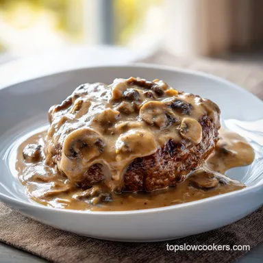 Slow Cooker Salisbury Steak with Gravy for 6 Recipe Card