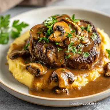 Slow Cooker Salisbury Steak with Gravy for 6
