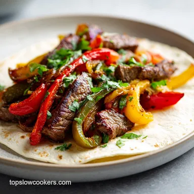 Slow Cooker Steak Fajitas for 6 Servings