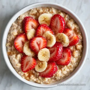 Slow Cooked Strawberry Banana Oatmeal