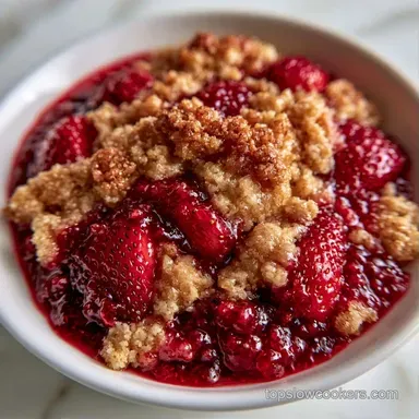 Slow Cooker Strawberry Crisp for 6 Recipe Card