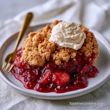 Strawberry Rhubarb Crisp for 8 Servings Recipe Card
