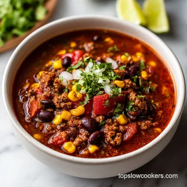 Slow Cooker Taco Soup Recipe for 8 Servings