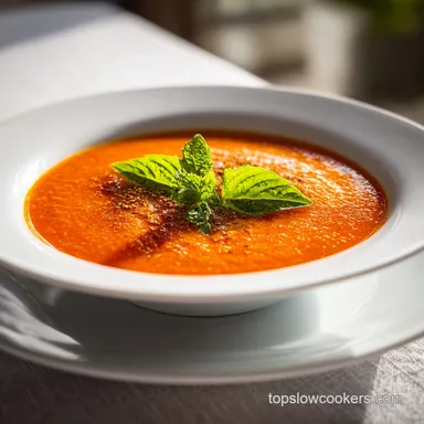 Slow Cooker Tomato Basil Soup for 8 Servings