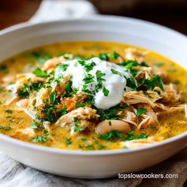 Slow Cooker White Chicken Chili for 6 Recipe Card