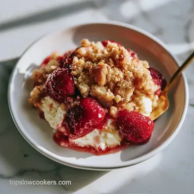 Strawberry Cream Cheese Cobbler: Creamy