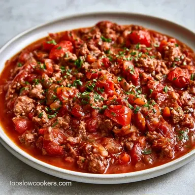 Tomato Ground Beef Stew in 40 Minutes Recipe Card