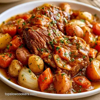 Worcestershire Pot Roast for 8 Servings Recipe Card