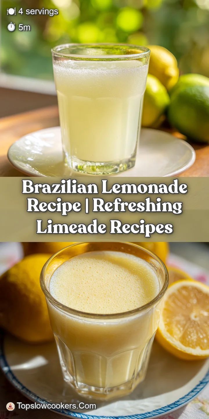 Close-up of a sparkling, ice-cold Brazilian lemonade, showing its creamy texture and vibrant lime garnish.