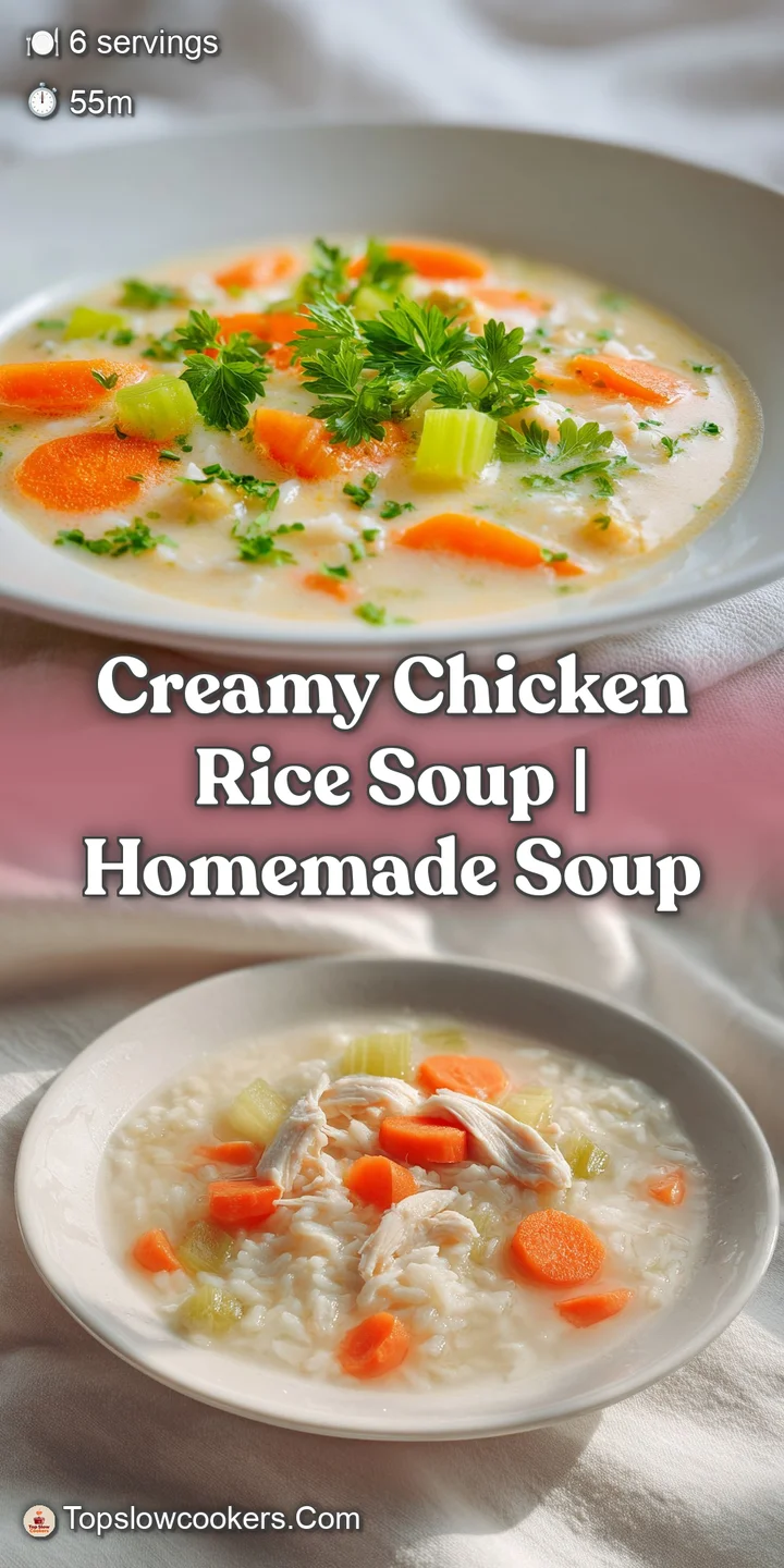 Macro shot of silky cream broth, plump rice grains, and tender chicken pieces with a dusting of cracked black pepper.