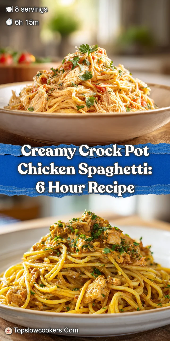 Close-up of cheesy chicken spaghetti showcasing its creamy sauce & tender chicken; steam suggests a warm, satisfying and s...