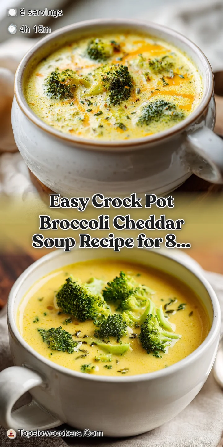 Close-up of steaming broccoli cheddar soup, showcasing the creamy texture and golden melted cheese swirling through the gr...