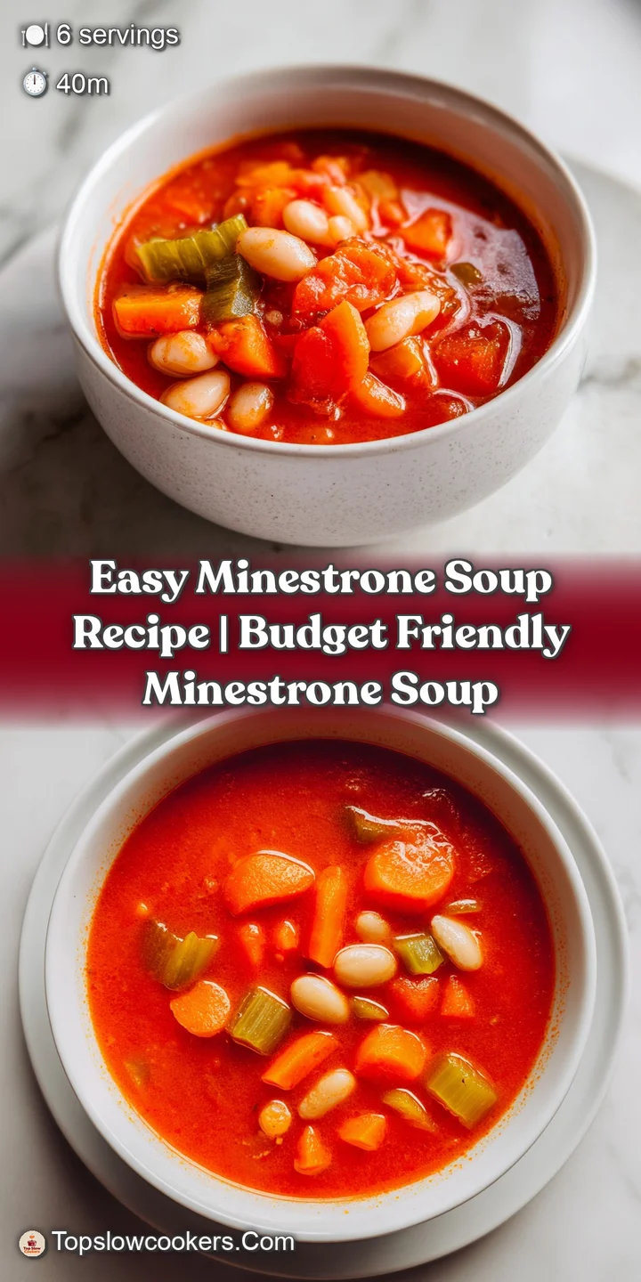 Close-up of tender kidney beans, diced zucchini, and pasta swimming in a steaming, savory tomato-based broth.