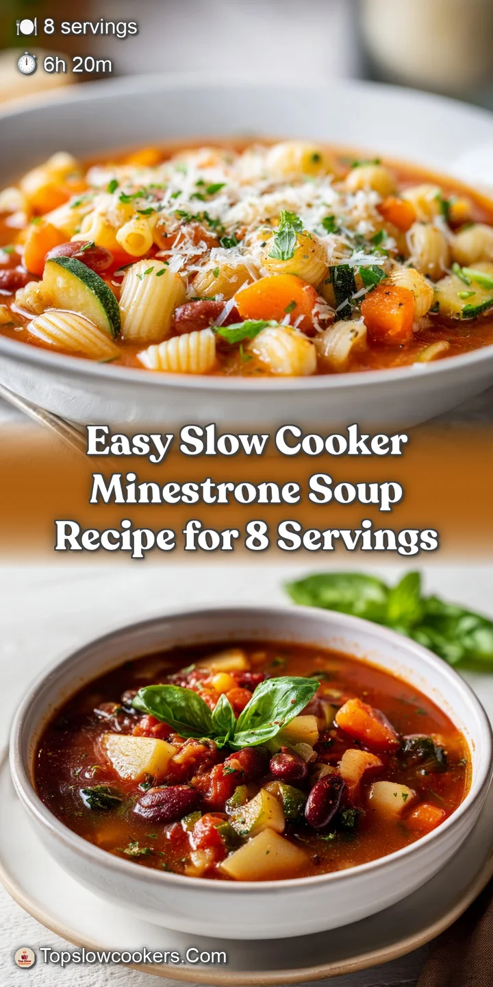Close-up of chunky minestrone. Tender vegetables & pasta swim in rich broth, promising a hearty and flavorful spoonful.