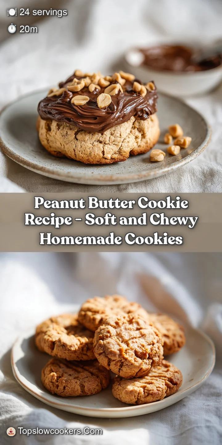 Close-up of a warm, freshly baked peanut butter cookie, showing its chewy center.