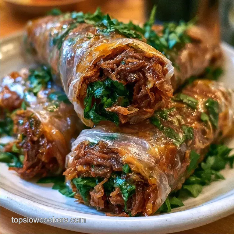Vietnamese Beef Rice Paper Wraps with Lemongrass