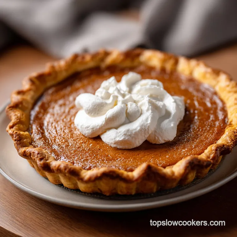 A perfect slice of pumpkin pie on a white plate, adorned with whipped cream and a sprinkle of nutmeg.