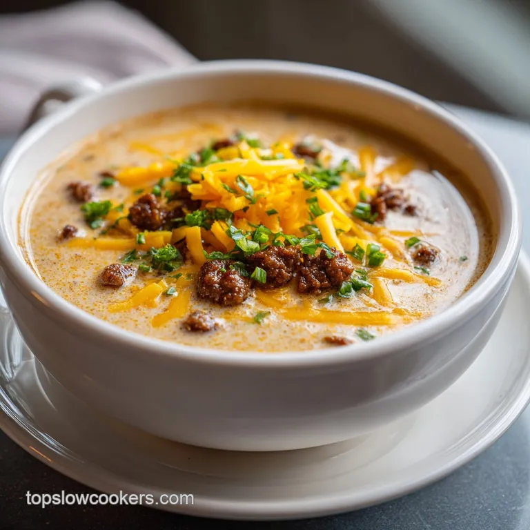 Crock Pot Cheeseburger Soup with Potatoes