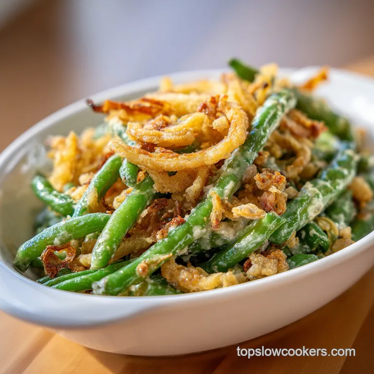 Crock Pot Green Bean Casserole with Bacon