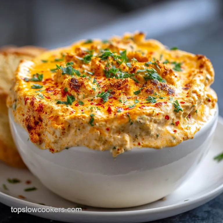 A scoop of spicy buffalo chicken dip served with crisp tortilla chips and a vibrant garnish of fresh green scallions and b...