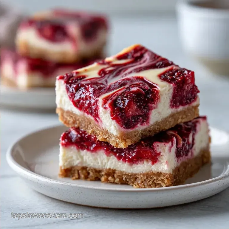 Creamy Crockpot Strawberry Cheesecake Bars