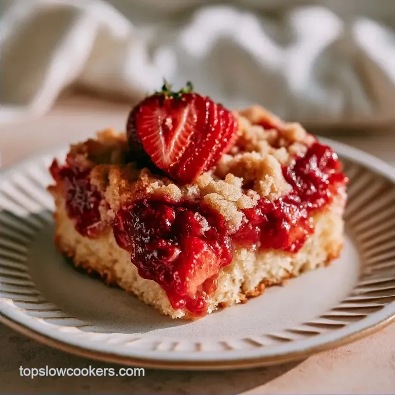 Crockpot Strawberry Dump Cake with Fresh Strawberries