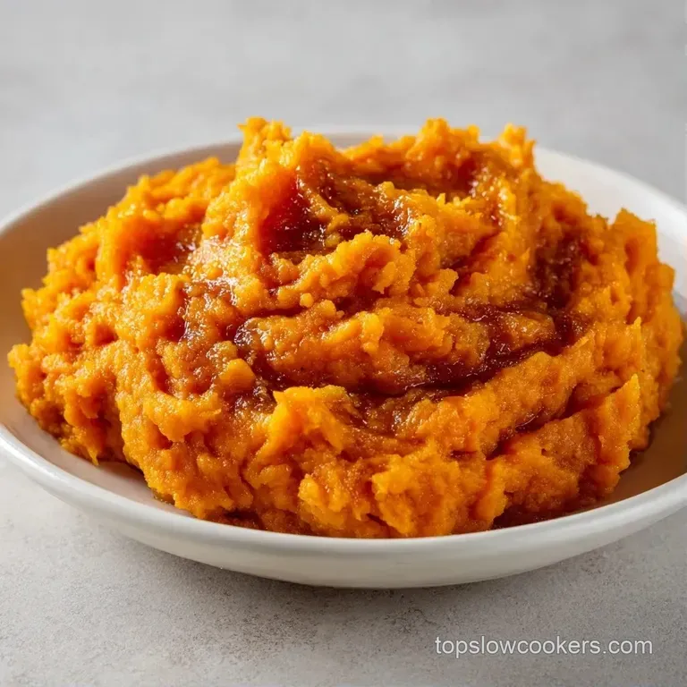 Vibrant orange puree artfully swirled with coconut cream in a white bowl, topped with toasted pumpkin seeds.