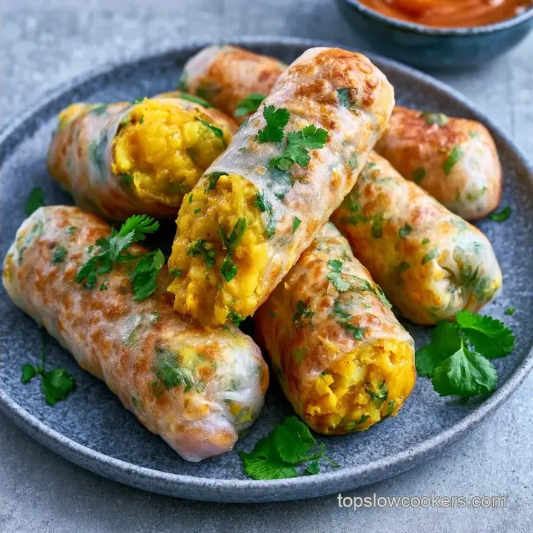 Crispy Curry Potato Rice Paper Rolls