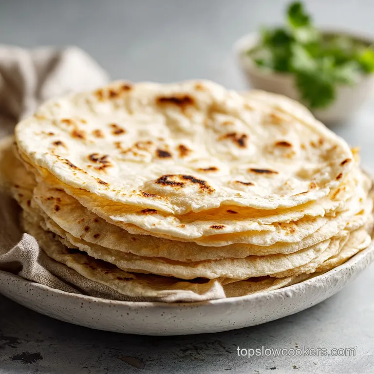 A few fluffy tortillas artfully arranged, dusted with a hint of flour and ready to be filled.