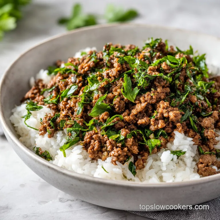 Ground Beef with Garlic and Herbs