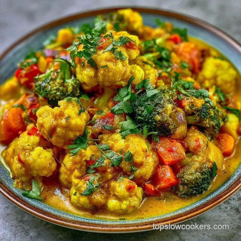 Indian Vegetable Curry Crockpot with Coconut Milk