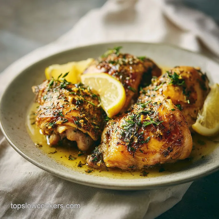Juicy lemon-garlic chicken served over fluffy rice, topped with fresh parsley. Inviting weeknight dinner.