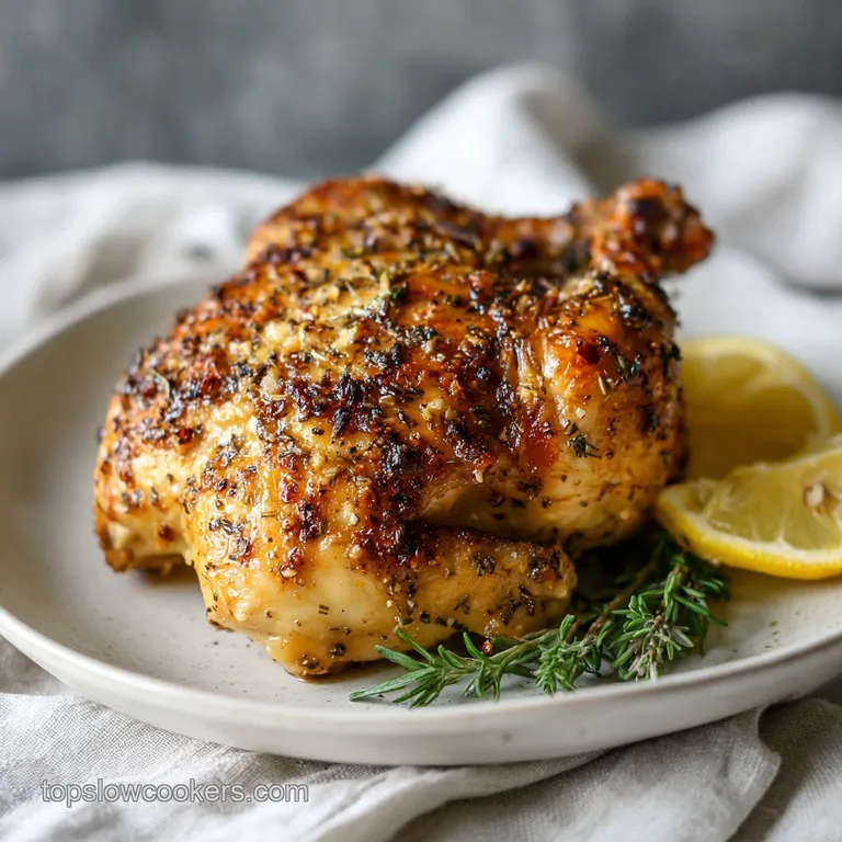 Slow Cooker Lemon Garlic Chicken with Potatoes