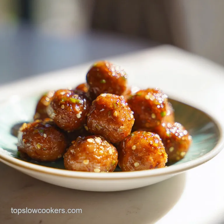 20 Minute Pepper Jelly Glazed Meatball with Garlic