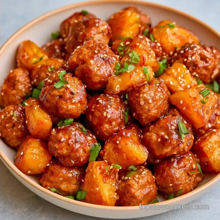 Caramelized Pineapple Teriyaki Meatballs