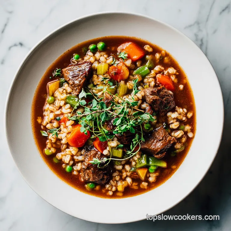 Slow Cooker Beef Barley Soup