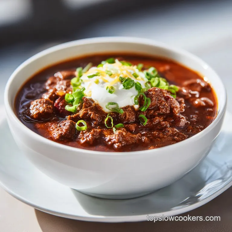 Slow Cooker Beef Chili: Tender Beef Chunks