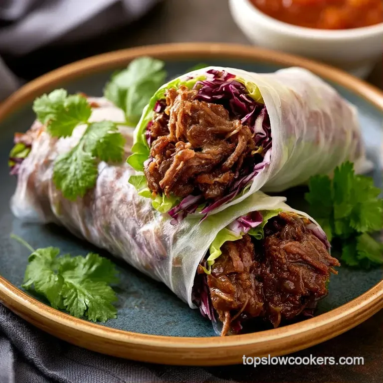 Translucent spring rolls neatly arranged on a slate platter beside a bowl of amber dipping sauce and fresh mint.