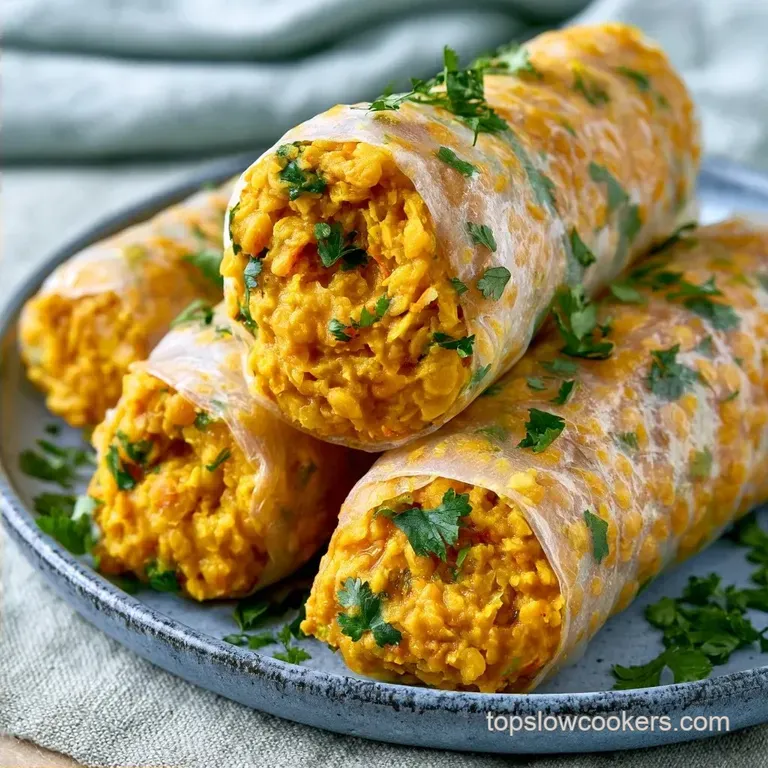 Healthy Slow Cooker Dal Rice Paper Rolls