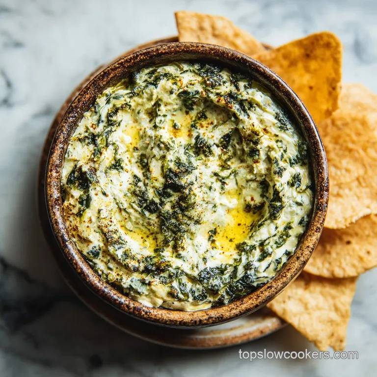 Slow Cooker Spinach Artichoke Dip