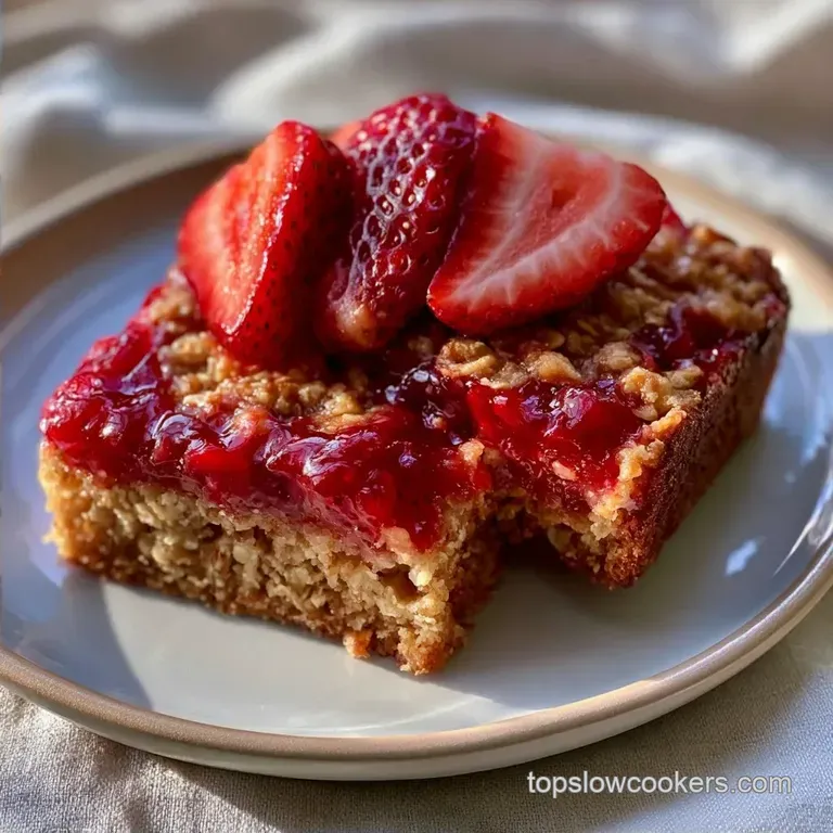 Slow Cooker Strawberry Oatmeal Bars: Chewy Oat Base